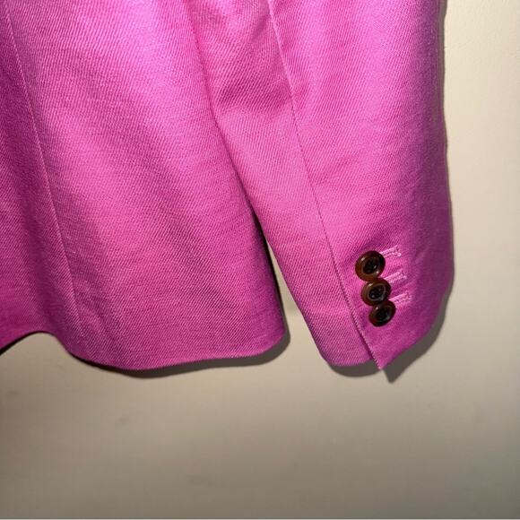 J. CREW Parke linen blend single breast Barbiecore blazer 4 - Picture 6 of 7
